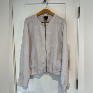 Nicole Miller Light Gray Bomber Jacket